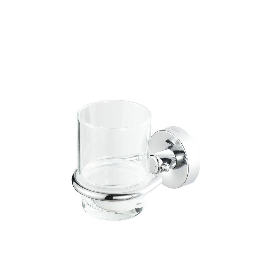 Drinkglas + drinkglashouder chroom LUNA