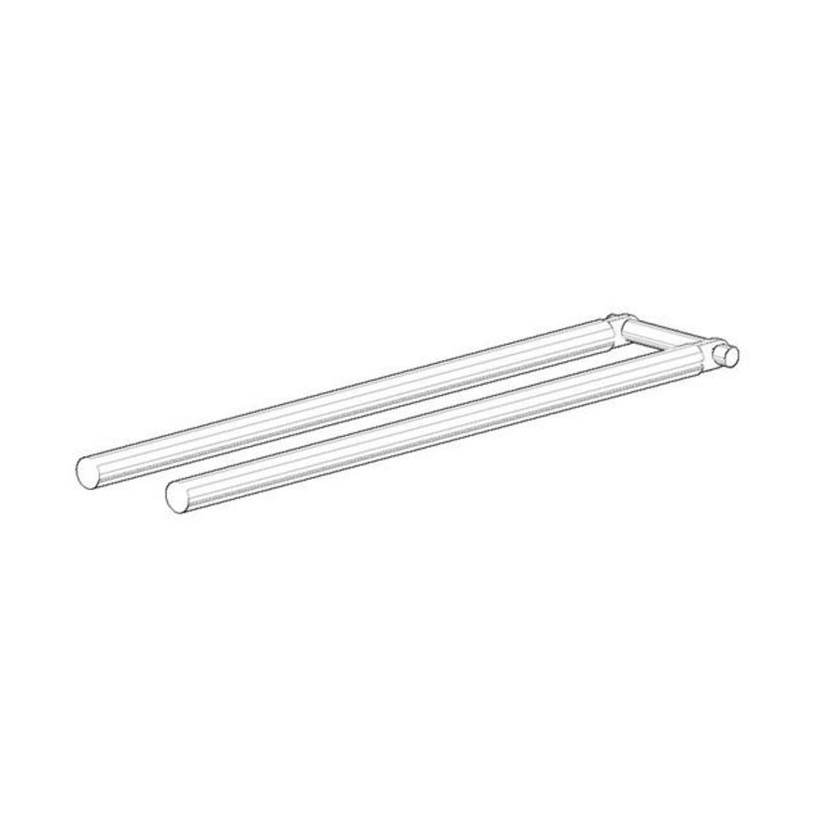 Houder Stang handdoekhouder tweedelig 520x115x75mm chr