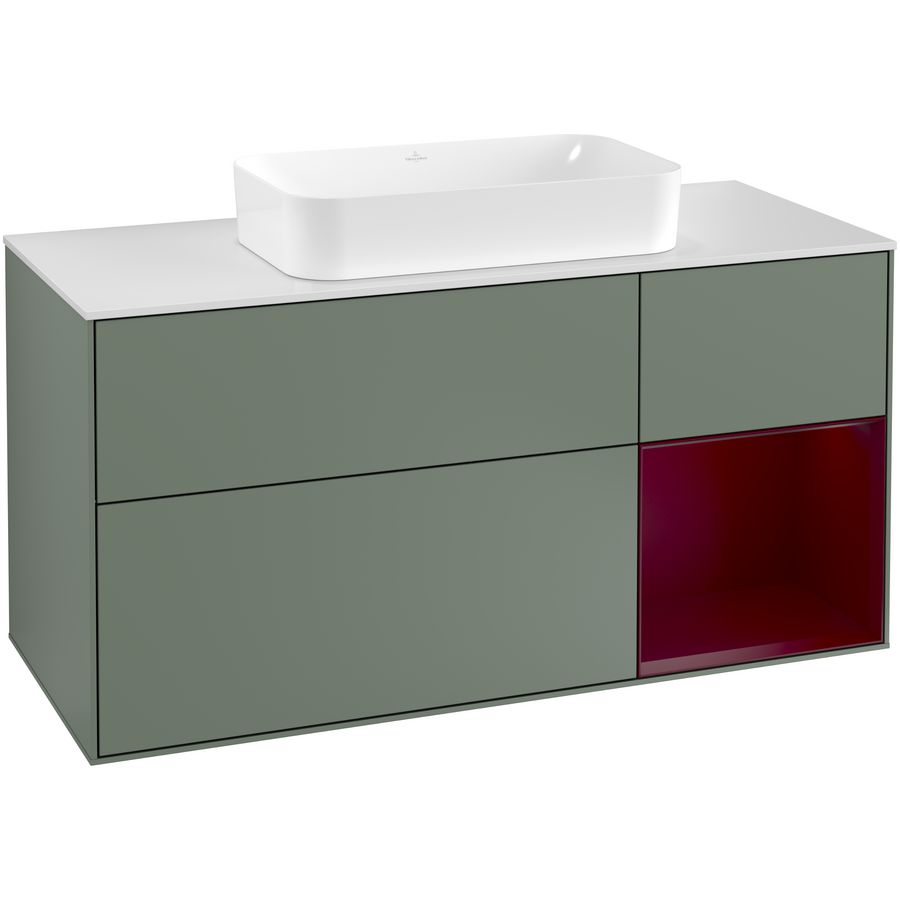 Wastafelonderkast Finion 1200x603x501mm Olive Matt Lacquer G301HBGM