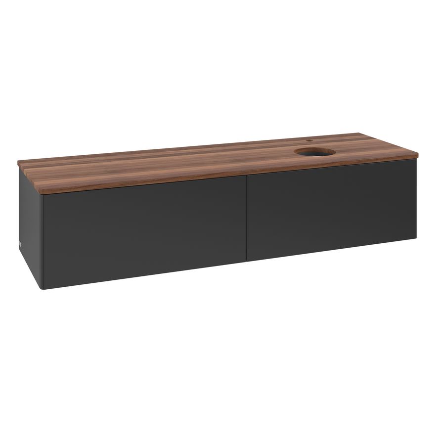 Wastafelonderkast Antao 1600x360x500mm Black Matt Lacquer K38052PD