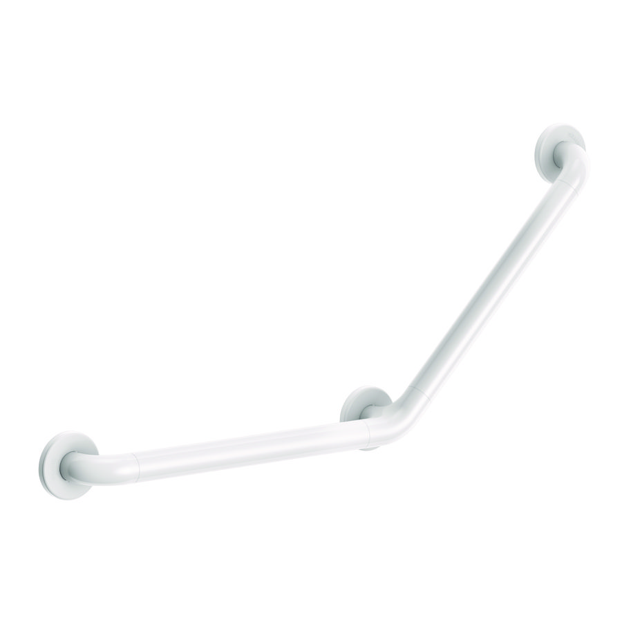 Wandbeugel 45° 400x400mm Ø32mm 3 bev.punten staal nylon wit