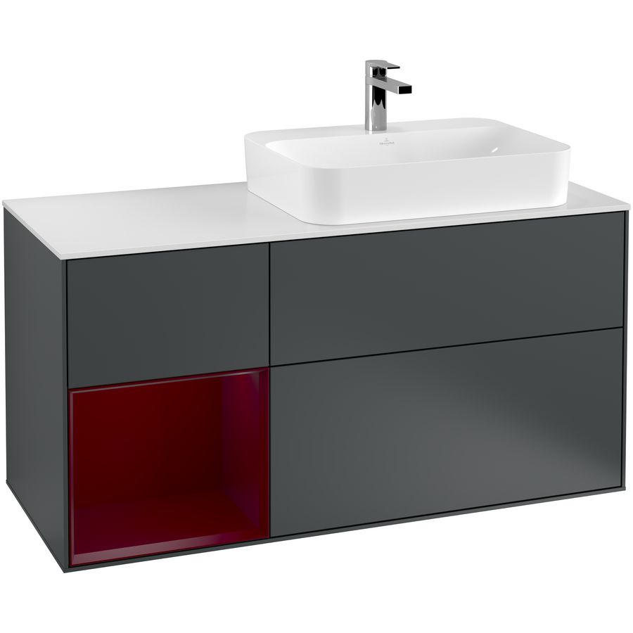 Wastafelonderkast Finion 1200x603x501mm Mid.Blue Matt Lacquer F391HBHG