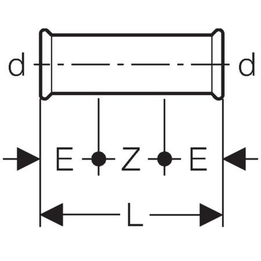 Schuifperssok/ reparatiekoppeling MAPRESS KOPER GAS 22x22mm