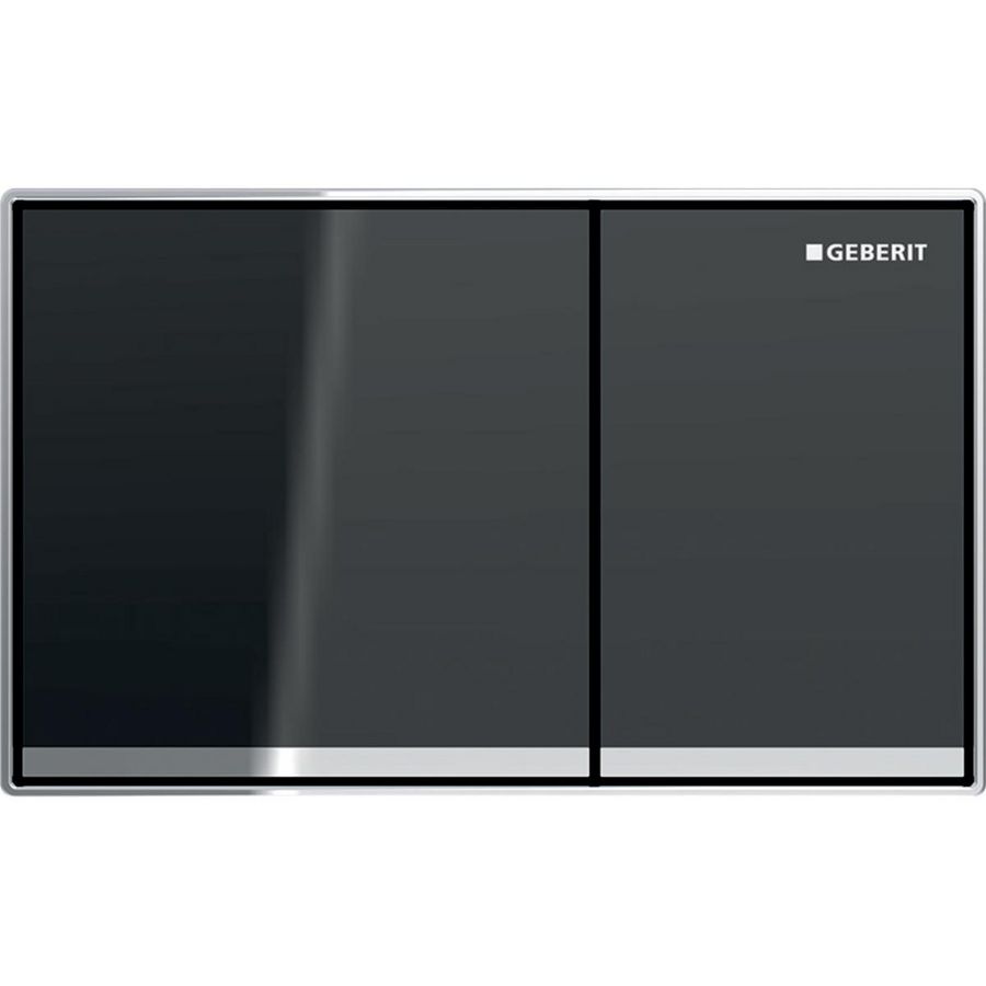 Bedieningsplaat 2-toets Omega60 SQUARE toetsen: lava glas strook: chroom