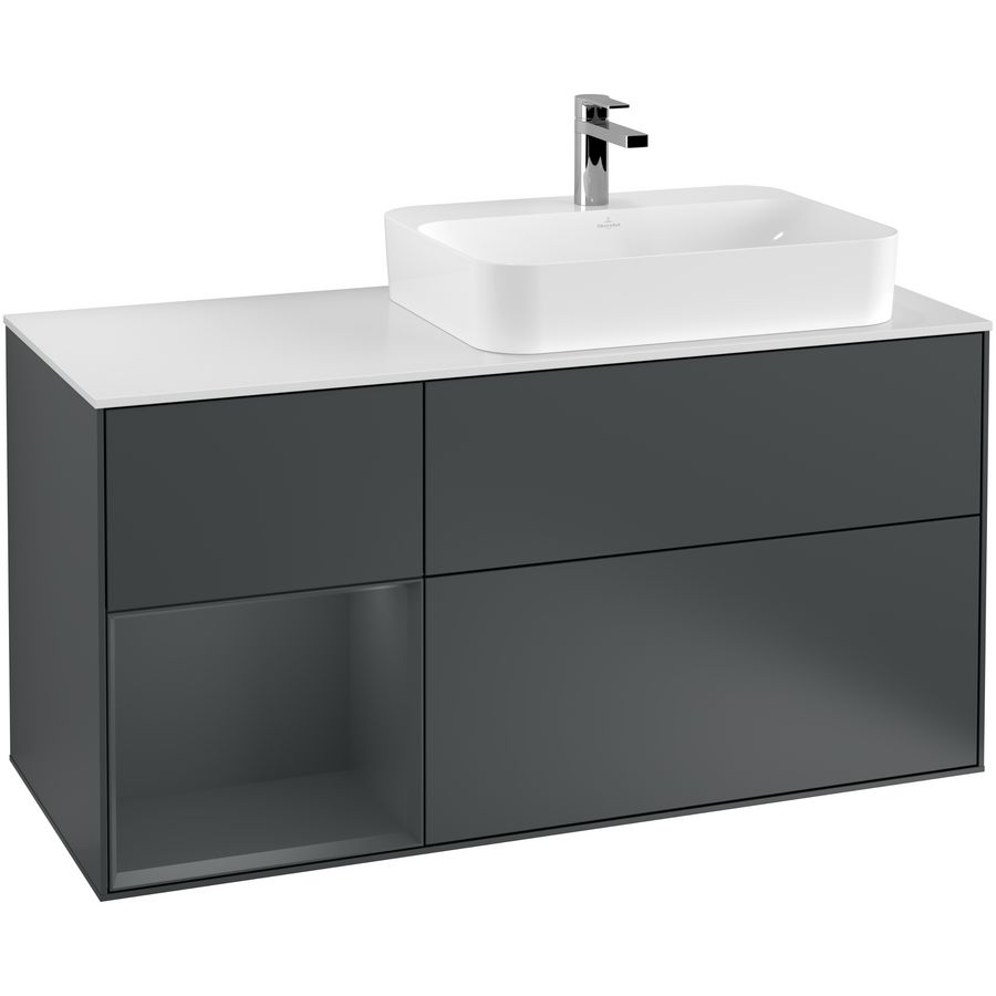 Wastafelonderkast Finion 1200x603x501mm Mid.Blue Matt Lacquer F391HGHG