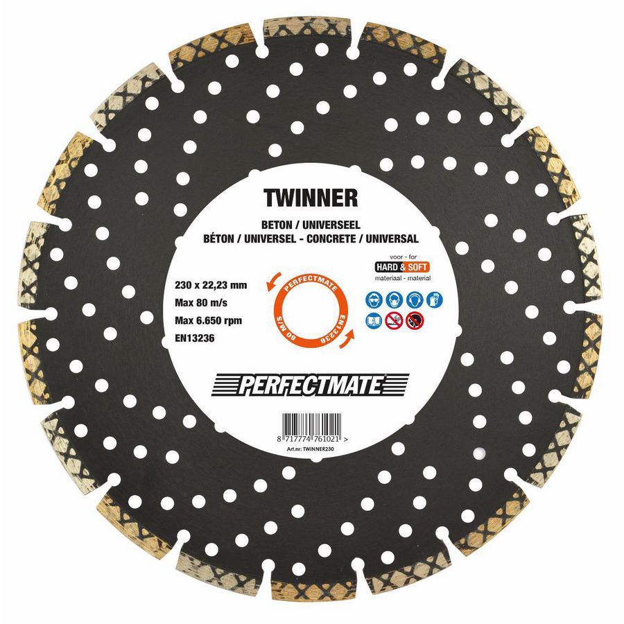 Twinner diamantzaagblad 230mm asgat 22.23mm
