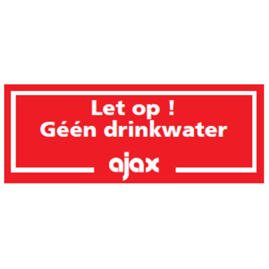 Pictogramsticker Geen Drinkwater 147x55mm rood tekst-wit (809-172000)