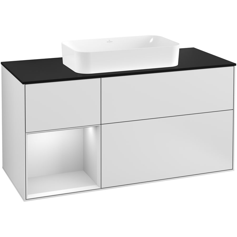 Wastafelonderkast Finion 1200x603x501mm White Matt Lacquer F292MTMT