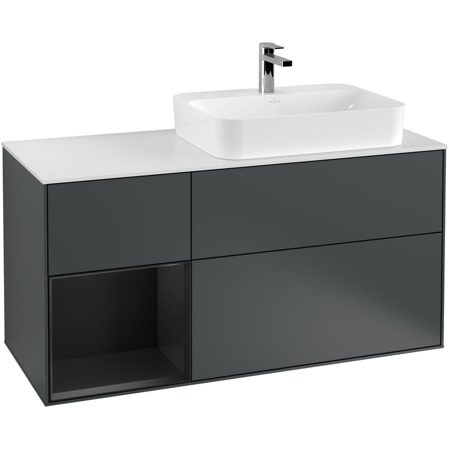 Wastafelonderkast Finion 1200x603x501mm Mid.Blue Matt Lacquer F391PDHG