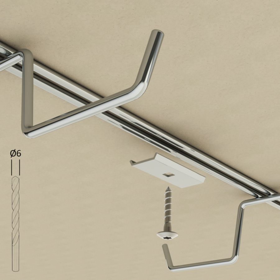 Montageset kapstokgoot tbv plafondmon betonschr 6x40 VVE=100