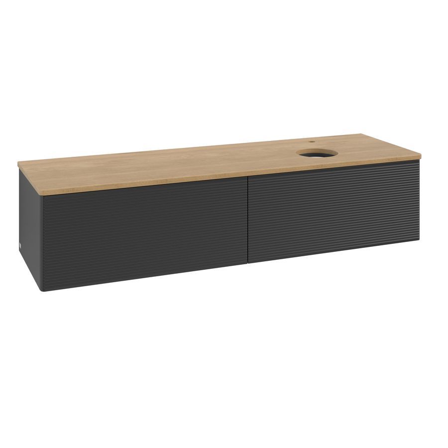 Wastafelonderkast Antao 1600x360x500mm Black Matt Lacquer K38151PD