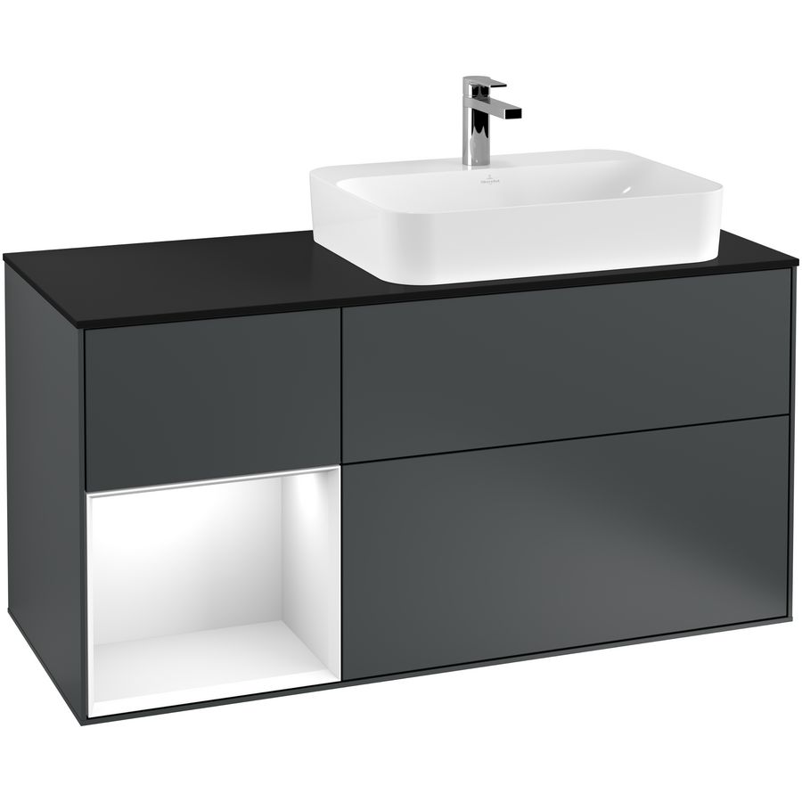 Wastafelonderkast Finion 1200x603x501mm Mid.Blue Matt Lacquer F392GFHG