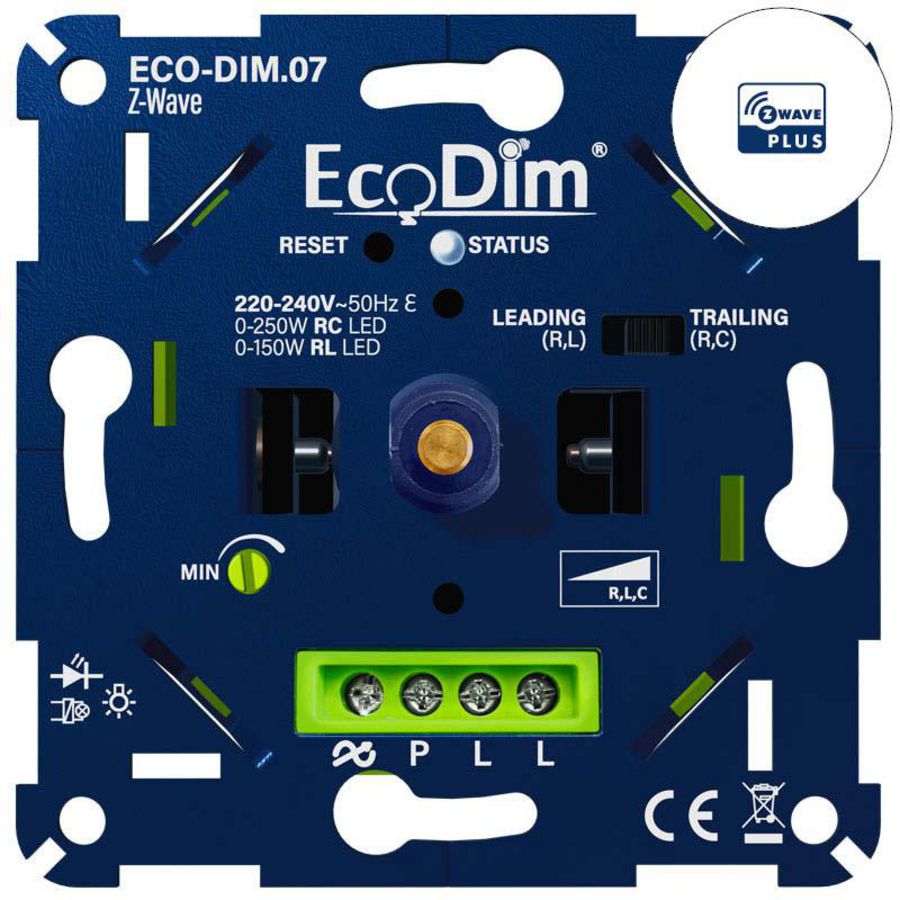 ECO-DIM.07 LED Dimmer Z-Wave push/turn 0-250W