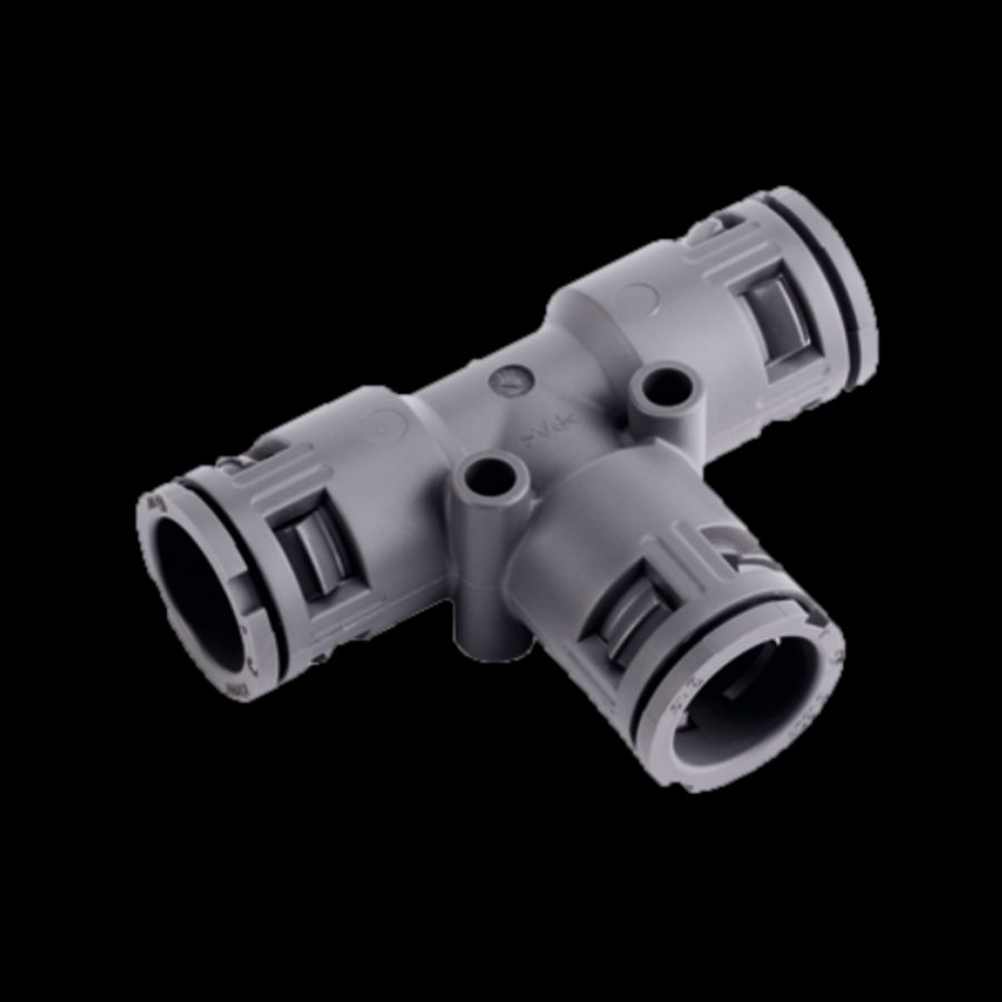Kunststof T-stuk 2x Ø42.5mm IP68/ IP69K grijs VVE=10
