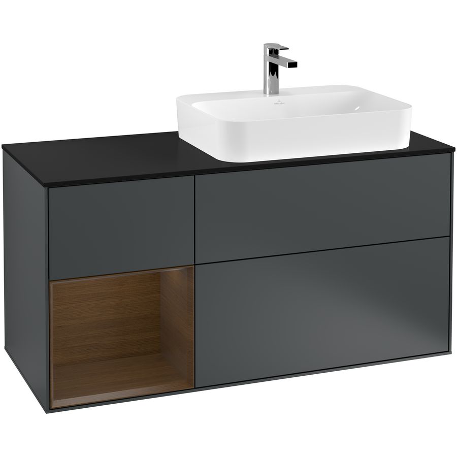 Wastafelonderkast Finion 1200x603x501mm Mid.Blue Matt Lacquer F392GNHG