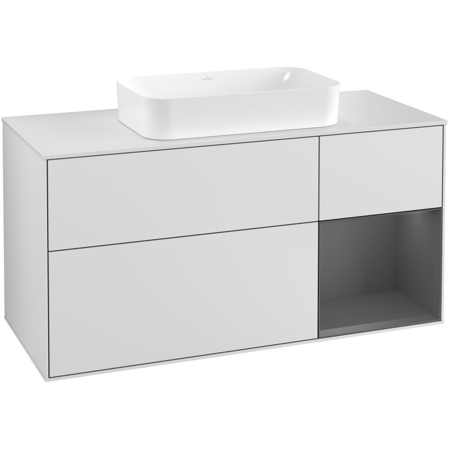 Wastafelonderkast Finion 1200x603x501mm White Matt Lacquer F301GKMT