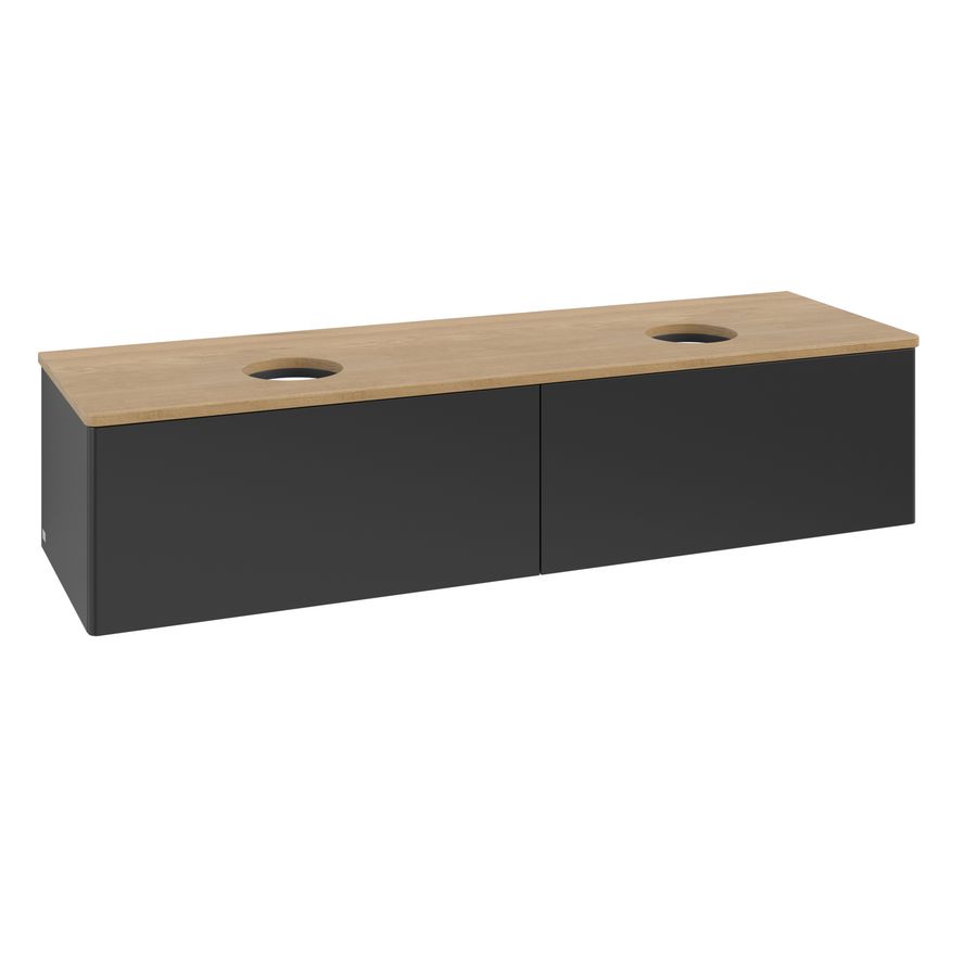 Wastafelonderkast Antao 1600x360x500mm Black Matt Lacquer K39011PD