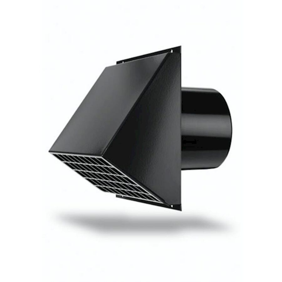 Ventilatie muurrooster aansl. 150mm zwart