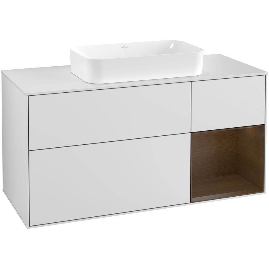 Wastafelonderkast Finion 1200x603x501mm White Matt Lacquer F301GNMT