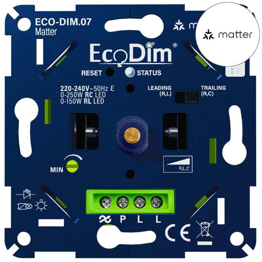 ECO-DIM.07 LED Dimmer Matter push/turn 0-250W