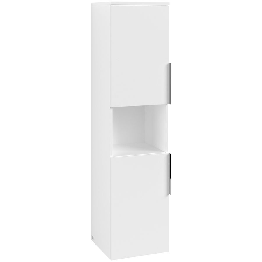 Hoge kast ARCHITECTURA 350x1400x346mm wit mat B89700MS greep alu. glans