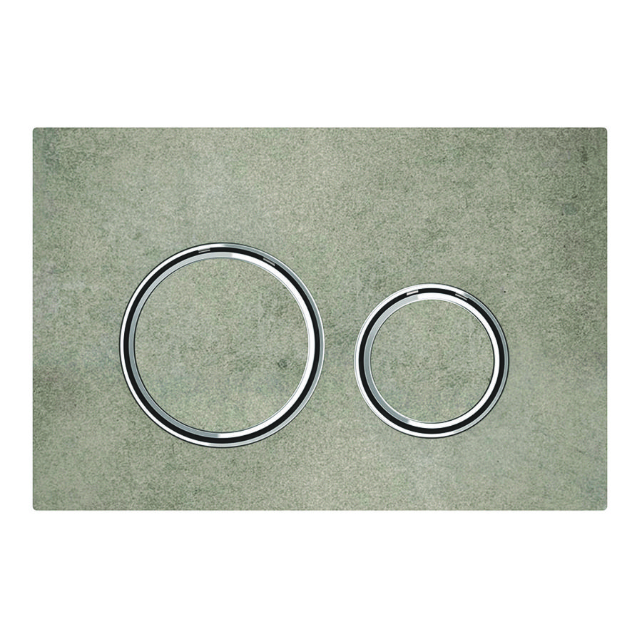 Bedieningsplaat 2-toets Sigma50 ROUND (voorheen Sigma21) 2-toets afdekplaat+toetsen: betonlook ringen+bevestigingsplaat: chroom