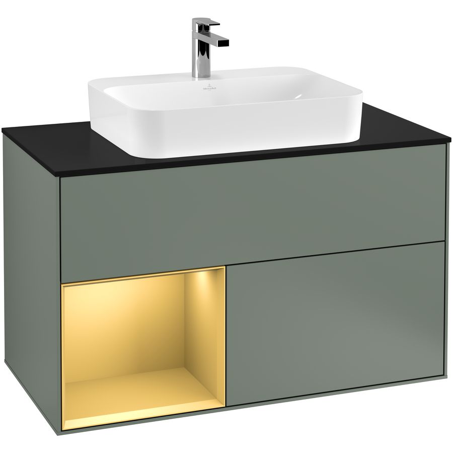 Wastafelonderkast Finion 1000x603x501mm Olive Matt Lacquer G362HFGM