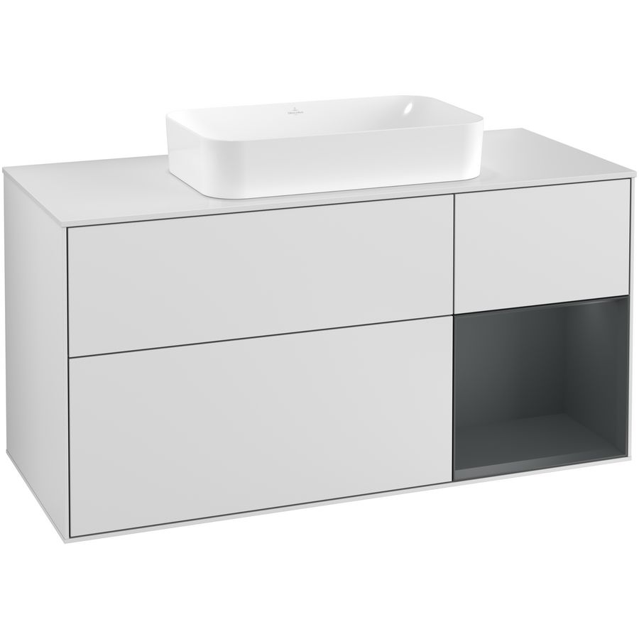 Wastafelonderkast Finion 1200x603x501mm White Matt Lacquer F301HGMT