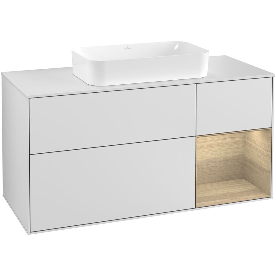 Wastafelonderkast Finion 1200x603x501mm White Matt Lacquer F301PCMT