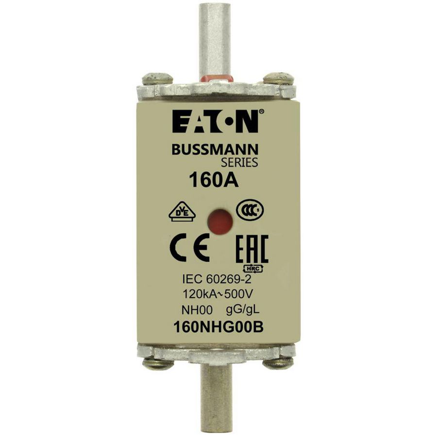 Zekering laagsp. 160A AC 500V NH00 gL/gG dubbele mel VVE=3