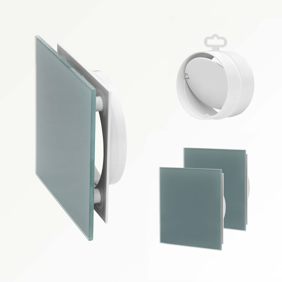 Ventilatieroosterset (2 st) Organic Grey 150x90mm v.kanaal 110x54mm