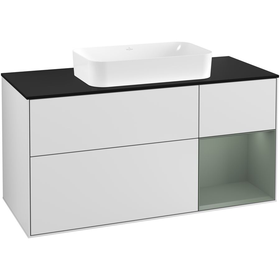 Wastafelonderkast Finion 1200x603x501mm White Matt Lacquer F302GMMT