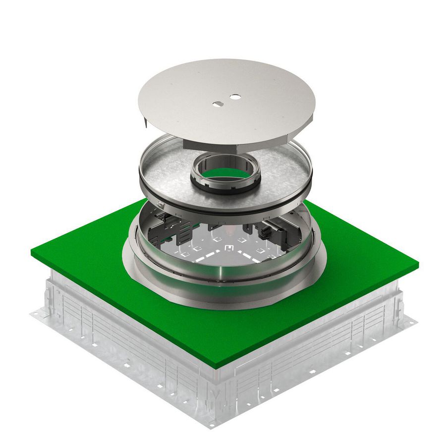 Vloercassette rond buishuis 304x85 RVS