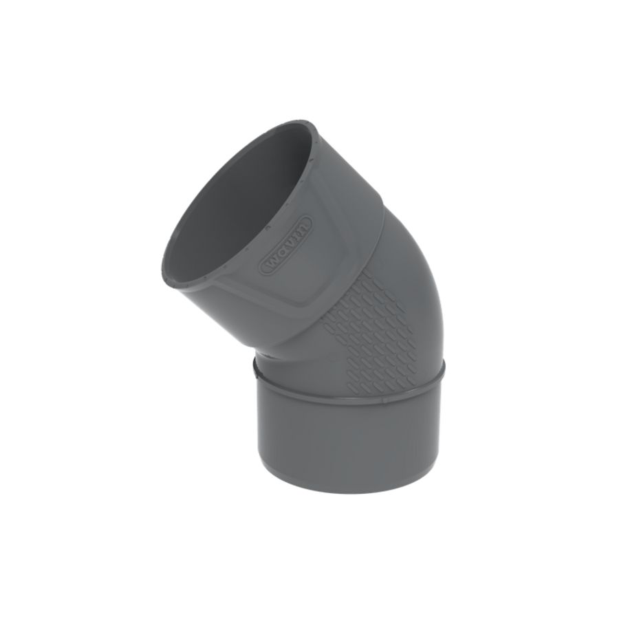 PVC+ lijm bocht 45° grijs 40mm mof/spie