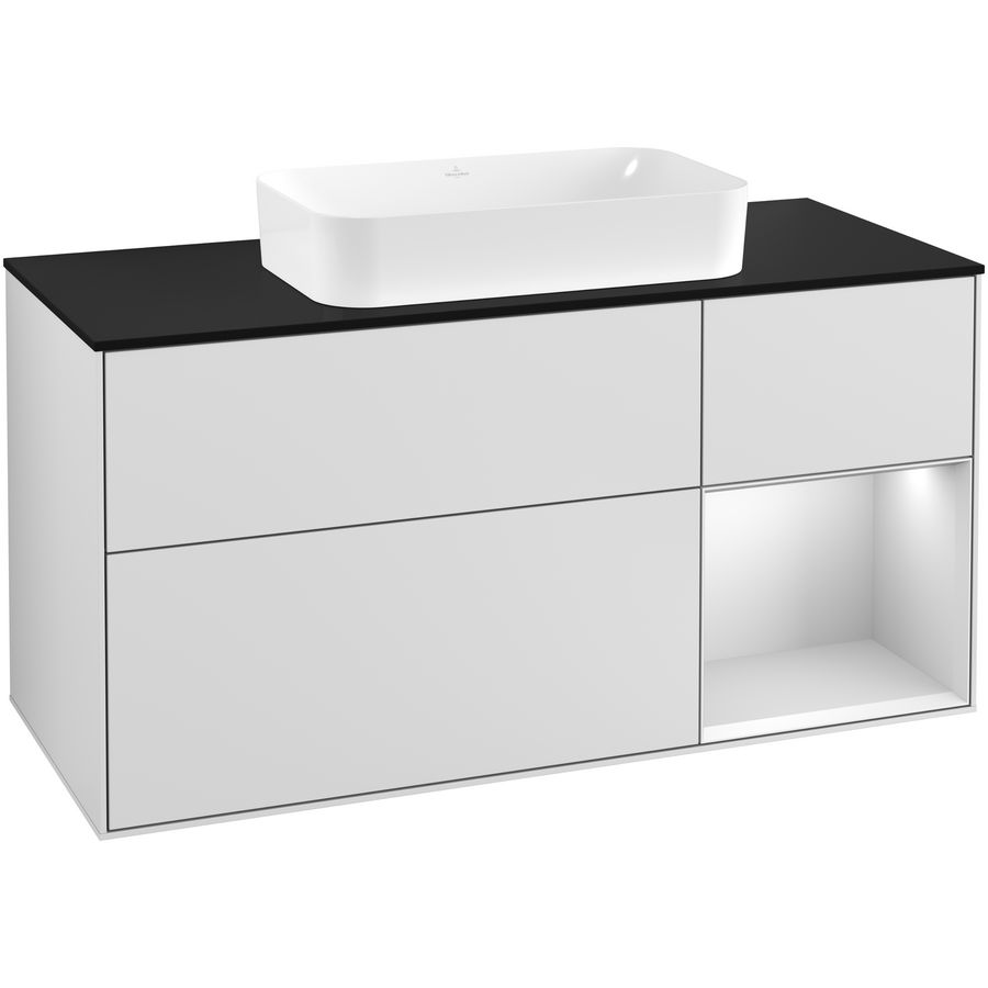 Wastafelonderkast Finion 1200x603x501mm White Matt Lacquer F302MTMT