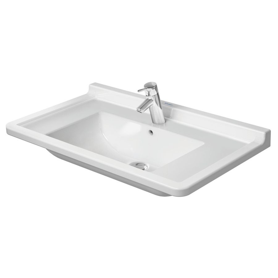 STARCK 3 #030480 wastafel 850mm wit met kraangat met overloop