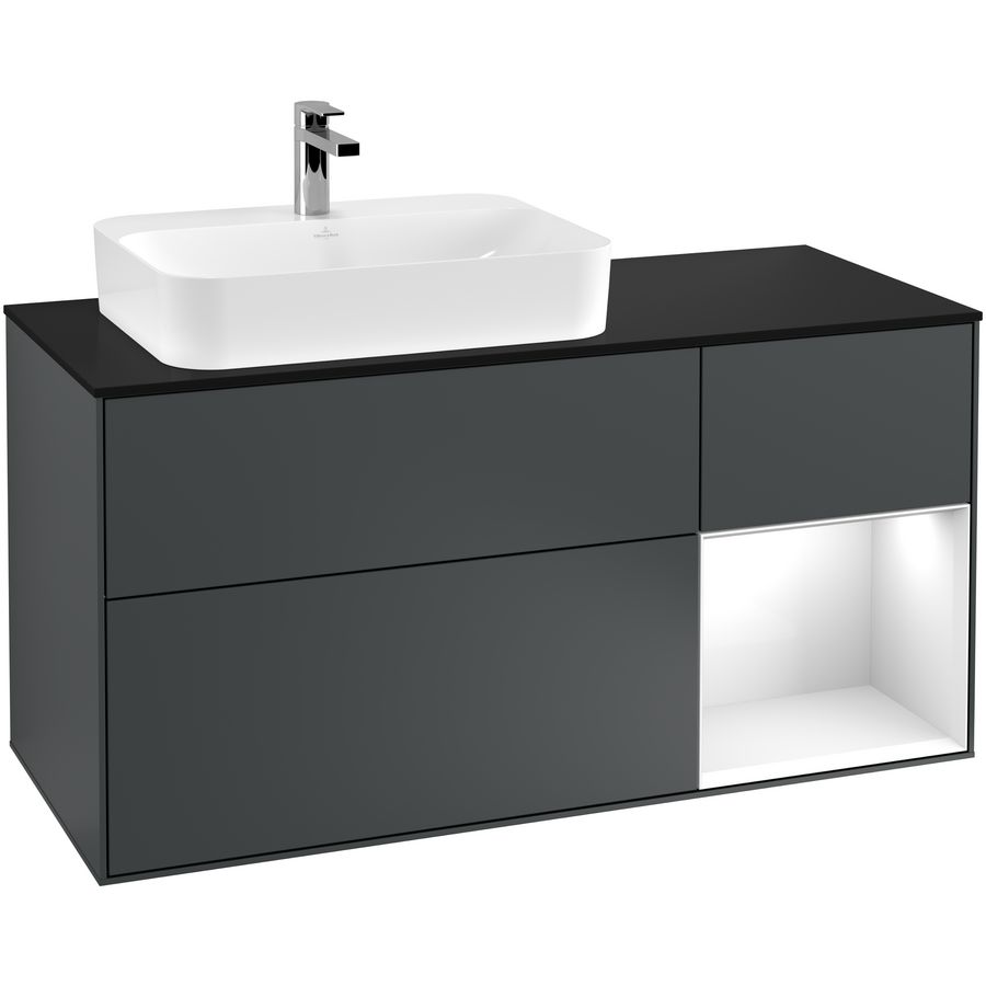 Wastafelonderkast Finion 1200x603x501mm Mid.Blue Matt Lacquer F402GFHG