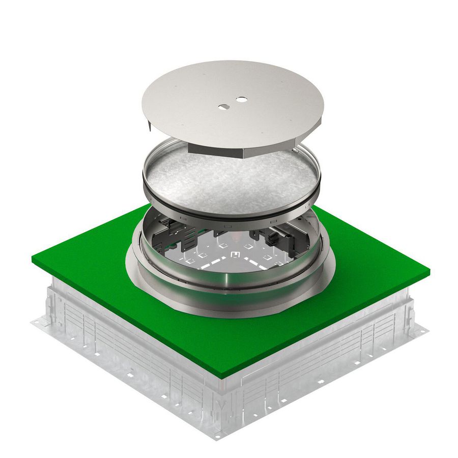 Vloercassette rond blind 304x85 RVS A2