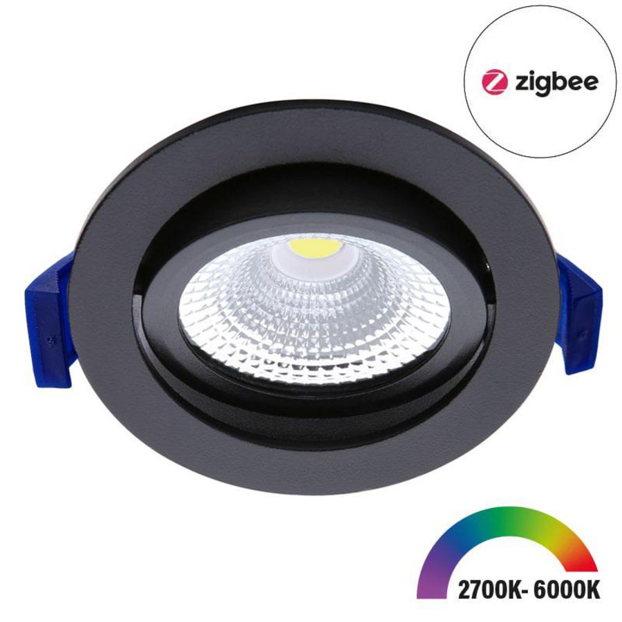 ED-10080 Zigbee LED Spot 6W RGB-CW Round Black IP54