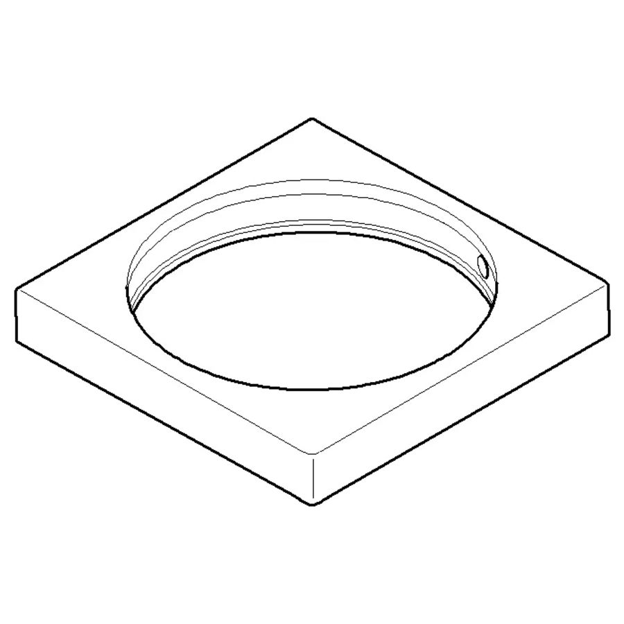 Rozet 60x60x9x52,6mm Platina gebors.