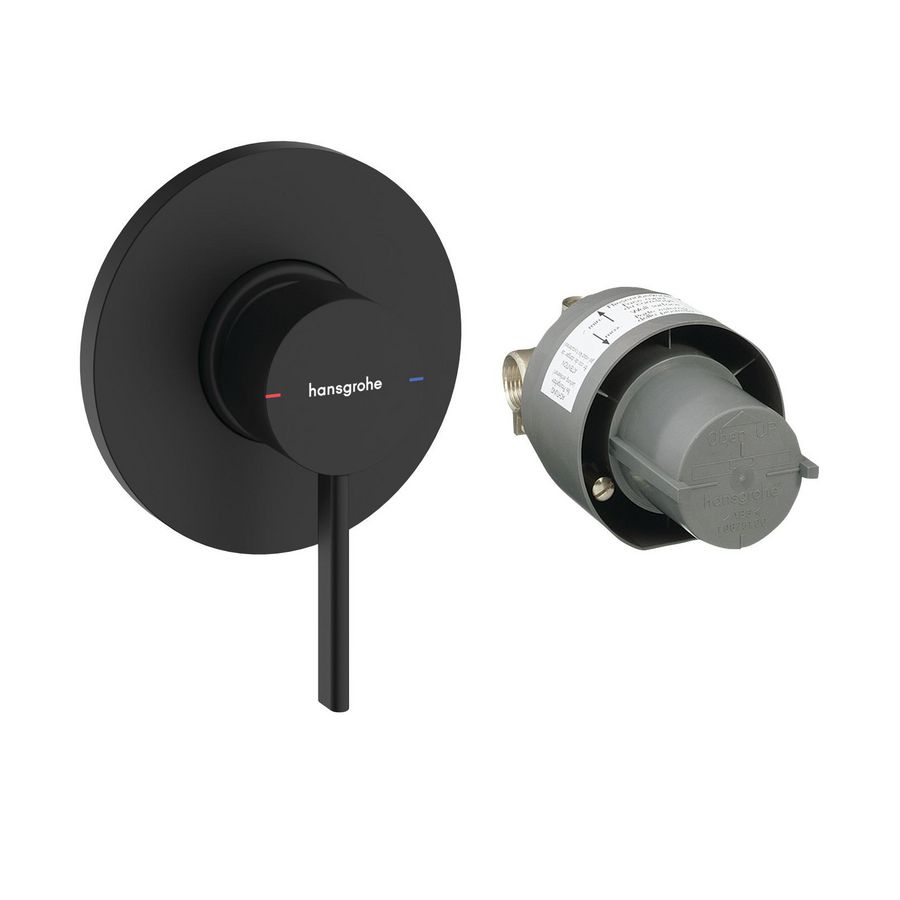 1-hendel shower mixer-set concealed installation Zesis S mat zwart