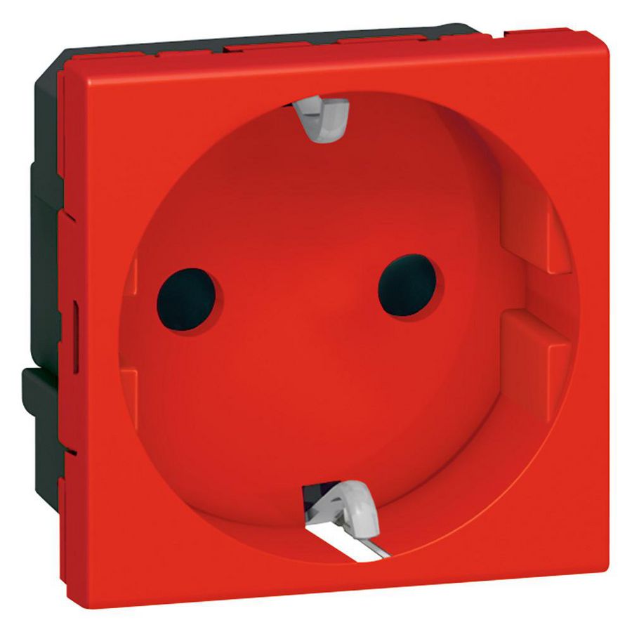 Wandcontactdoos 1voudig kv steek 2 modulen rood Mosaic