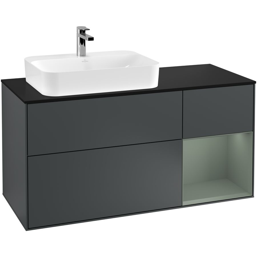 Wastafelonderkast Finion 1200x603x501mm Mid.Blue Matt Lacquer F402GMHG