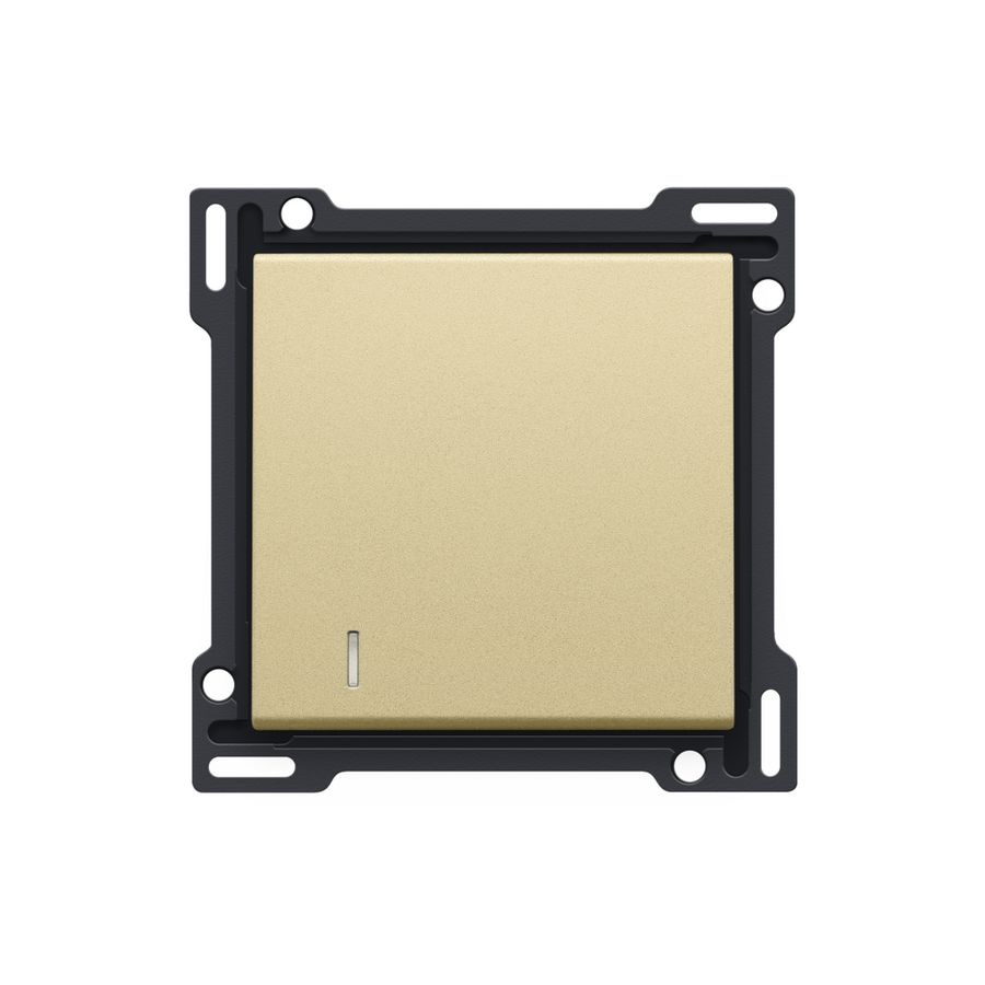 Afwerkingsset lens enkelvoudige schakelaar/knop gold