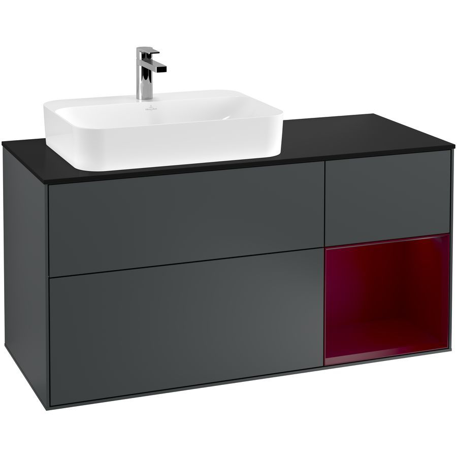 Wastafelonderkast Finion 1200x603x501mm Mid.Blue Matt Lacquer F402HBHG