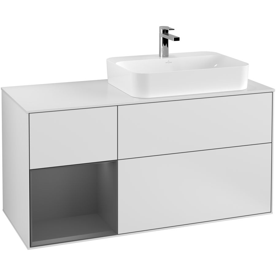 Wastafelonderkast Finion 1200x603x501mm White Matt Lacquer F391GKMT