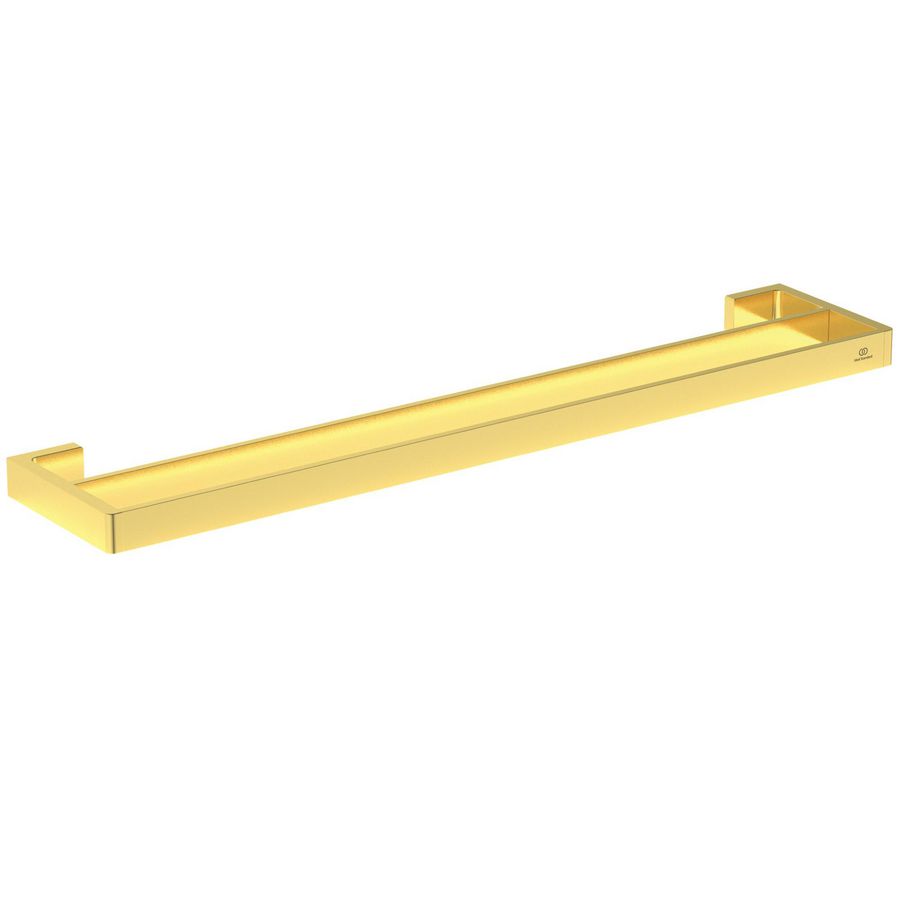 conca handdoekhouder 60cm rechthoekig dubbel brushed gold (mat goudkleurig) T4