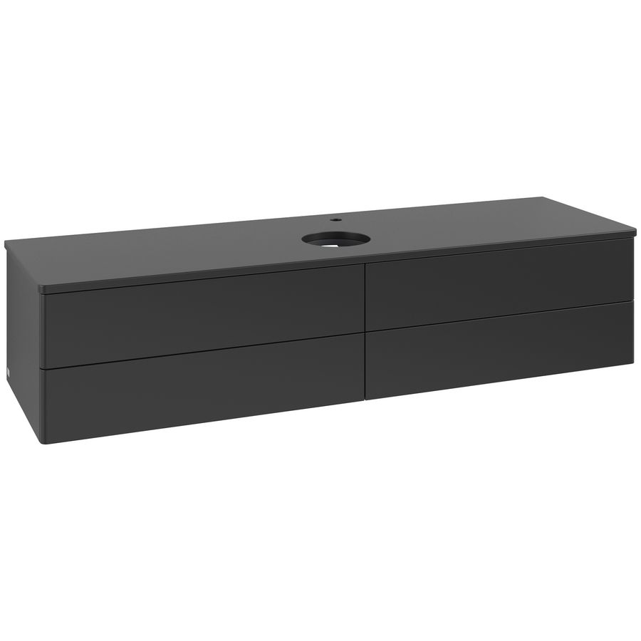 Wastafelonderkast Antao 1600x360x500mm Black Matt Lacquer L25050PD