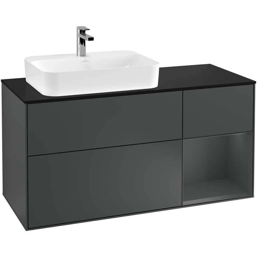 Wastafelonderkast Finion 1200x603x501mm Mid.Blue Matt Lacquer F402HGHG