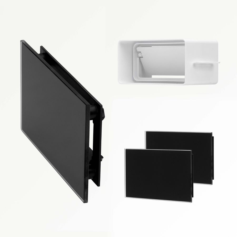 Ventilatieroosterset (2 st) Black 150x90mm v.kanaal 110x54mm